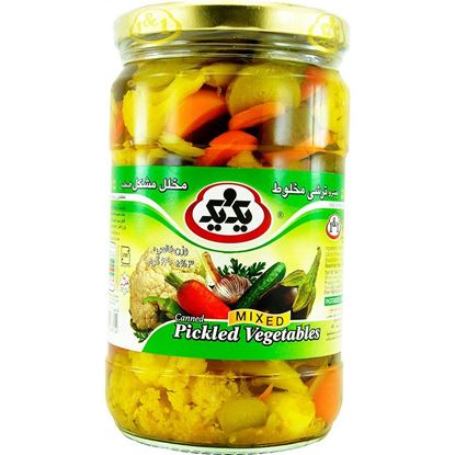 ترشی مخلوط شیشه ای یک و یک 640 گرم