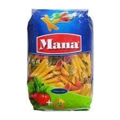ماکارونی فرم سبزی و گوجه فرنگی مانا 500 گرمی