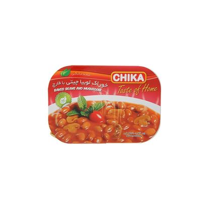 کنسرو خوراک لوبیا چیتی با قارچ چیکا 285 گرم