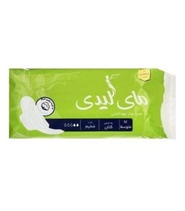 نوار بهداشتی بالدار متوسط ضخیم کتان جذب بالا مای لیدی 10 عدد