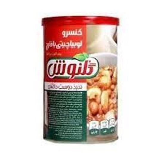 کنسرو لوبیا چیتی با قارچ گلنوش 385 گرم
